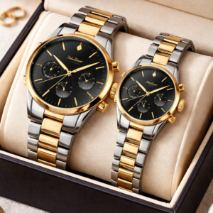 Luxury Couple Watch Set – Rose Gold His & Her Matching Watches